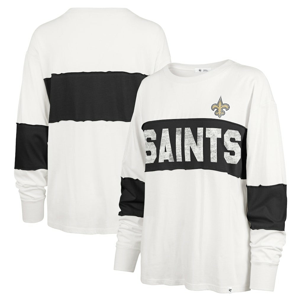 New Orleans Saints '47 Women's Clubhouse Pride Taylor Long Sleeve T-Shirt - Cream sale