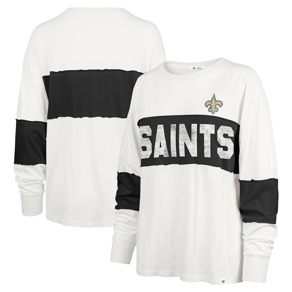 New Orleans Saints '47 Women's Clubhouse Pride Taylor Long Sleeve T-Shirt - Cream sale