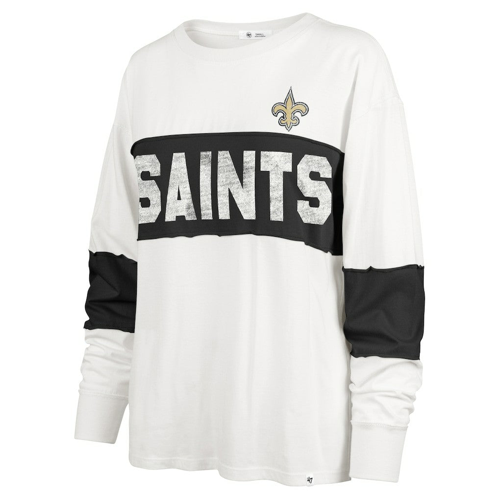 New Orleans Saints '47 Women's Clubhouse Pride Taylor Long Sleeve T-Shirt - Cream sale