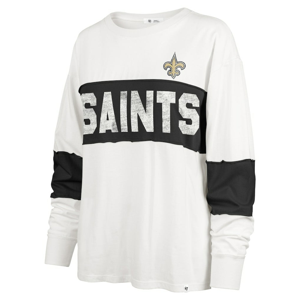New Orleans Saints '47 Women's Clubhouse Pride Taylor Long Sleeve T-Shirt - Cream sale