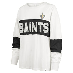 New Orleans Saints '47 Women's Clubhouse Pride Taylor Long Sleeve T-Shirt - Cream sale