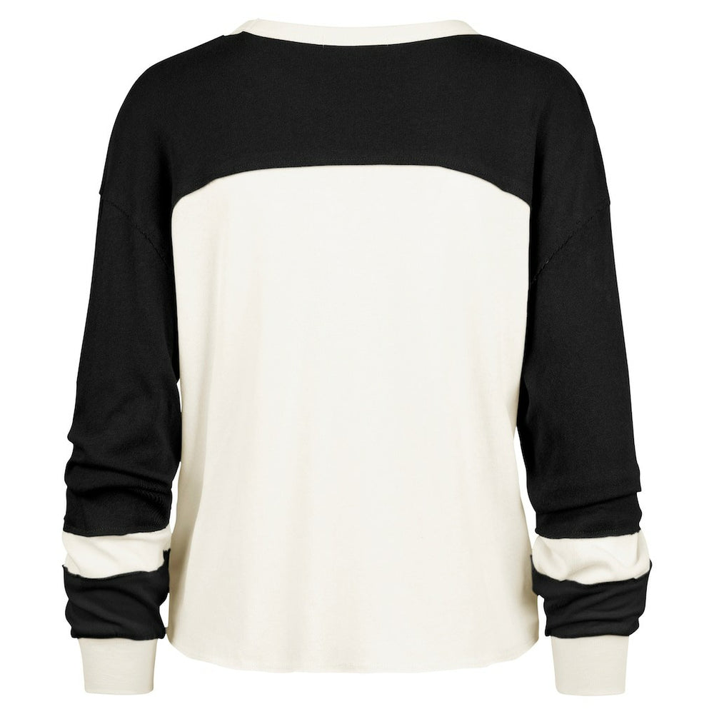 New Orleans Saints '47 Women's Double Header Curve Raglan Long Sleeve Crop Top - Cream sale