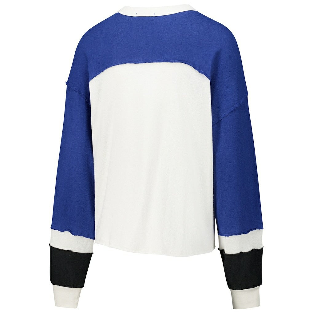 Indianapolis Colts '47 Women's Double Header Curve Raglan Long Sleeve Crop Top - Cream on sale