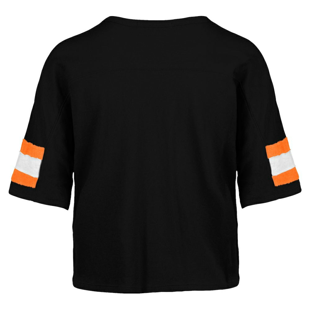 Cincinnati Bengals '47 Women's Double Header Scout Cropped V-Neck T-Shirt - Black sale