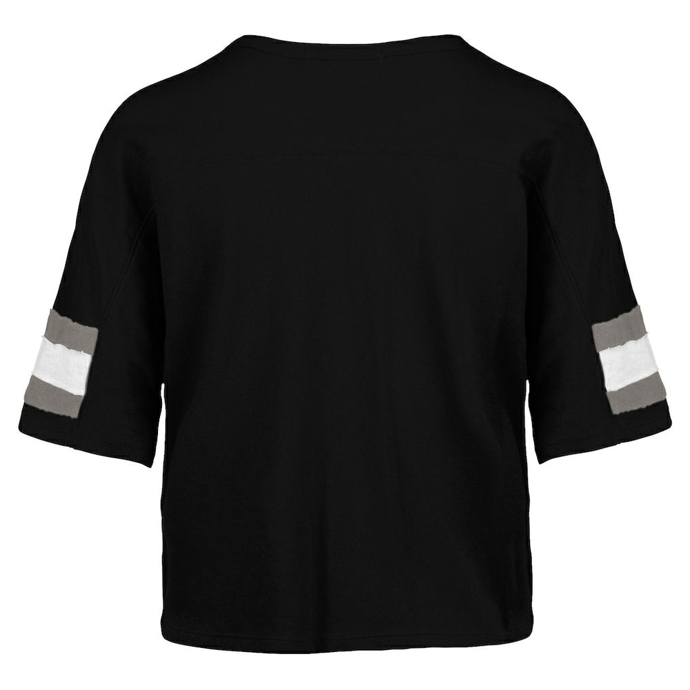 Las Vegas Raiders '47 Women's Double Header Scout Cropped V-Neck T-Shirt - Black discount