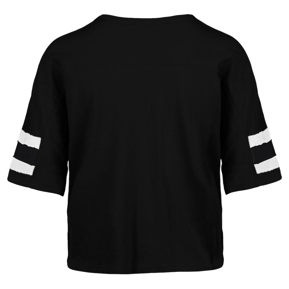 New York Jets '47 Women's Double Header Scout Cropped V-Neck T-Shirt - Black cheap