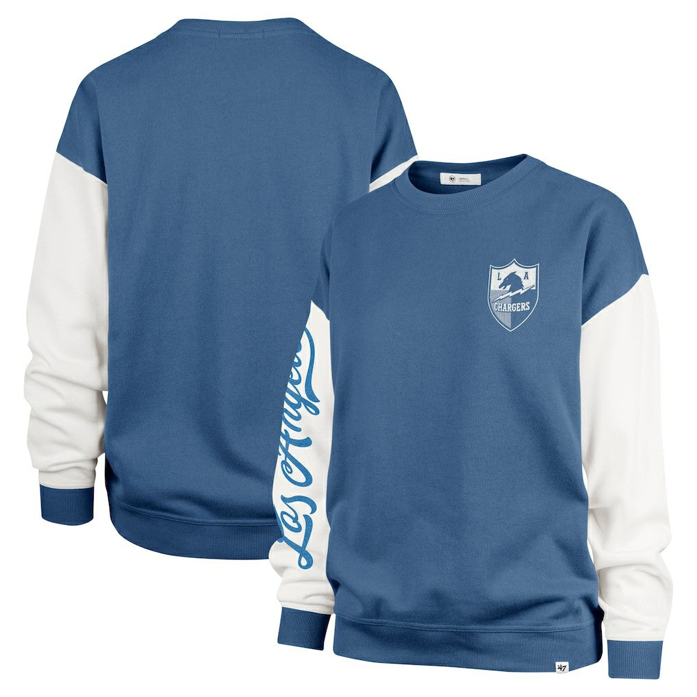 Los Angeles Chargers '47 Women's Double Header Rise Andie Pullover Sweatshirt - Powder Blue outlet