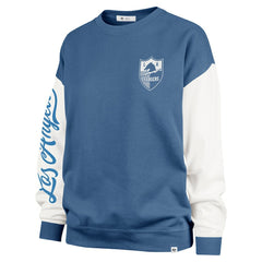 Los Angeles Chargers '47 Women's Double Header Rise Andie Pullover Sweatshirt - Powder Blue outlet