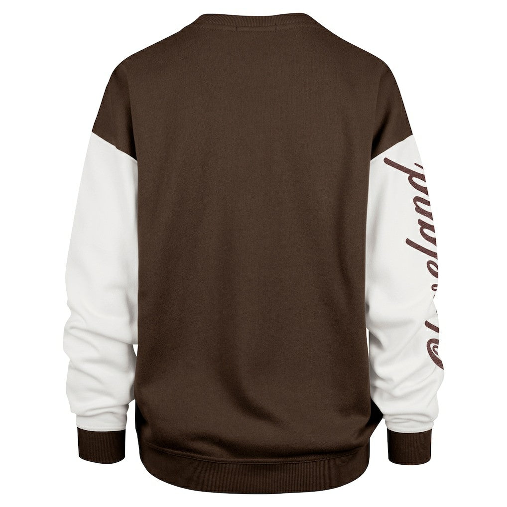 Cleveland Browns '47 Women's Double Header Rise Andie Pullover Sweatshirt - Brown on sale