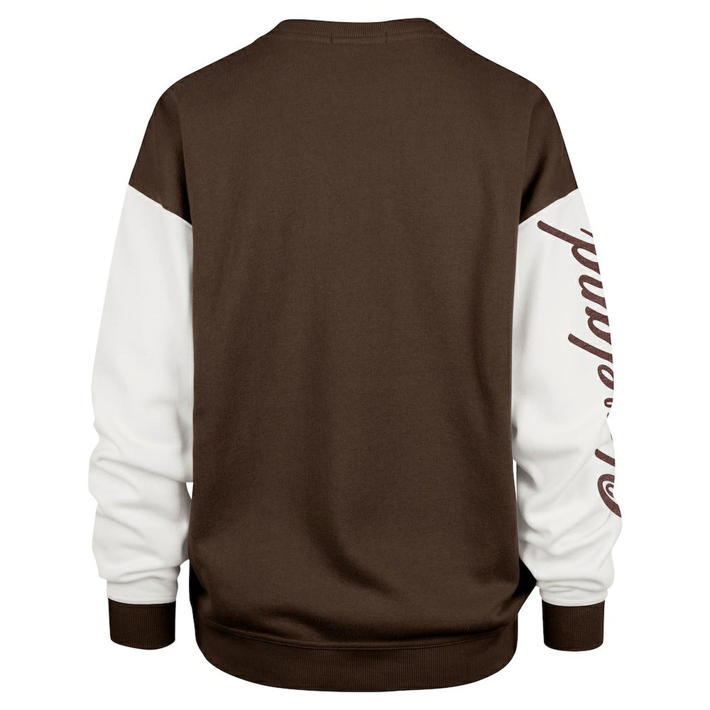 Cleveland Browns '47 Women's Double Header Rise Andie Pullover Sweatshirt - Brown on sale