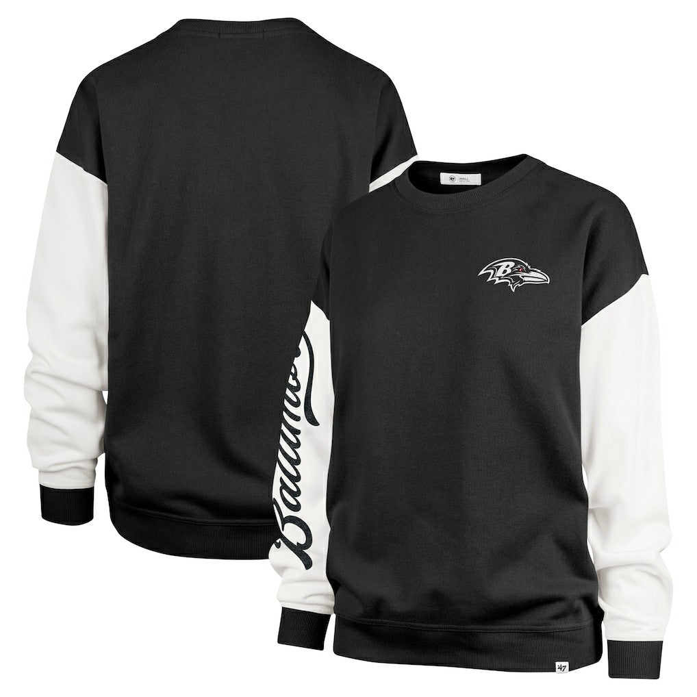 Baltimore Ravens '47 Women's Double Header Rise Andie Pullover Sweatshirt - Black online