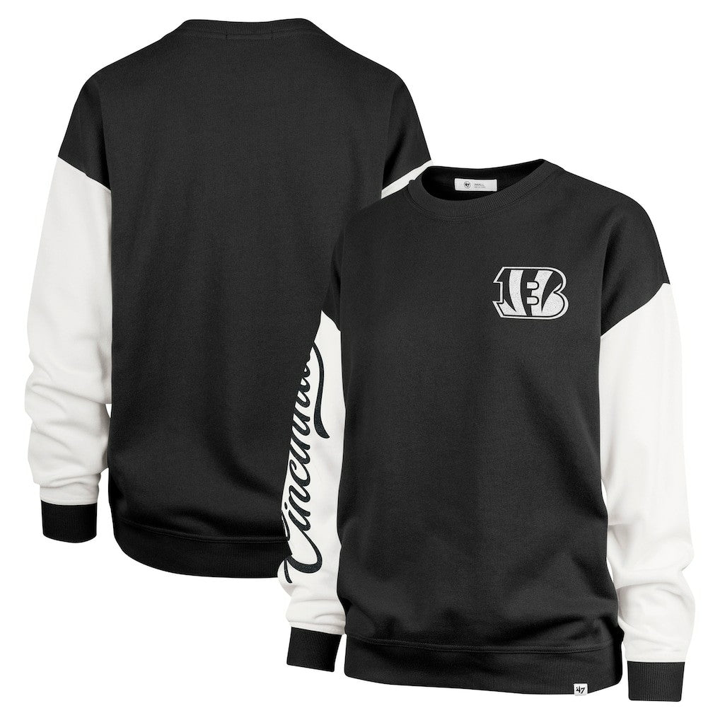 Cincinnati Bengals '47 Women's Double Header Rise Andie Pullover Sweatshirt - Black online