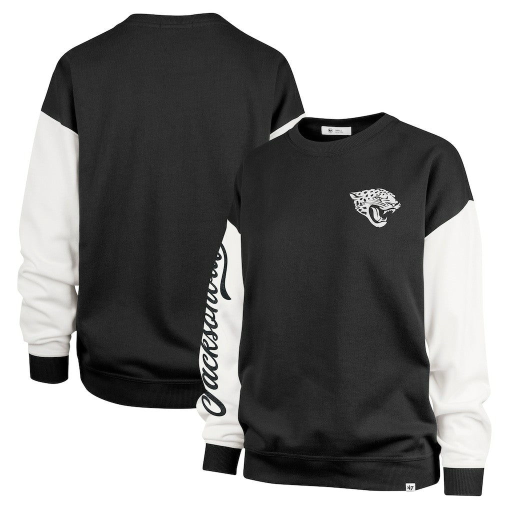Jacksonville Jaguars '47 Women's Double Header Rise Andie Pullover Sweatshirt - Black cheap