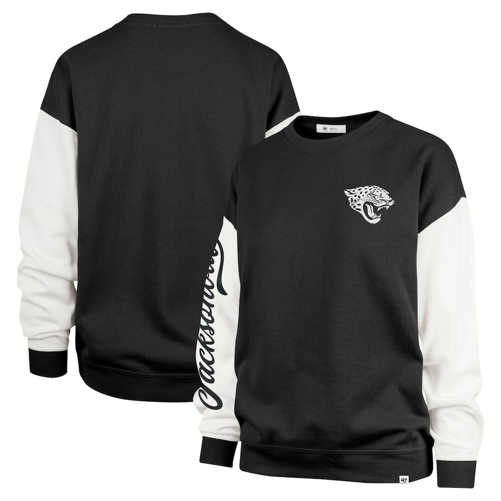 Jacksonville Jaguars '47 Women's Double Header Rise Andie Pullover Sweatshirt - Black cheap