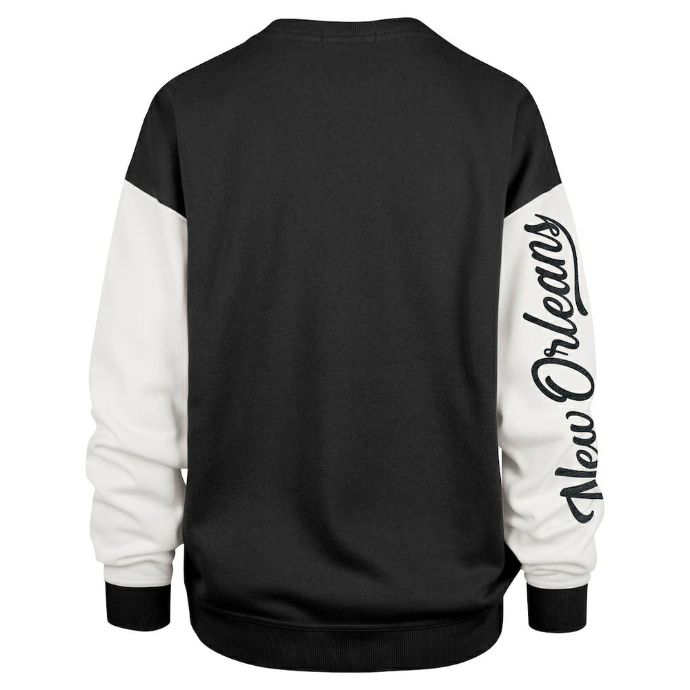 New Orleans Saints '47 Women's Double Header Rise Andie Pullover Sweatshirt - Black for sale