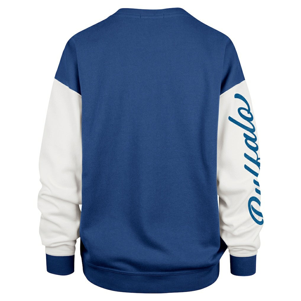 Buffalo Bills '47 Women's Double Header Rise Andie Pullover Sweatshirt - Royal discount