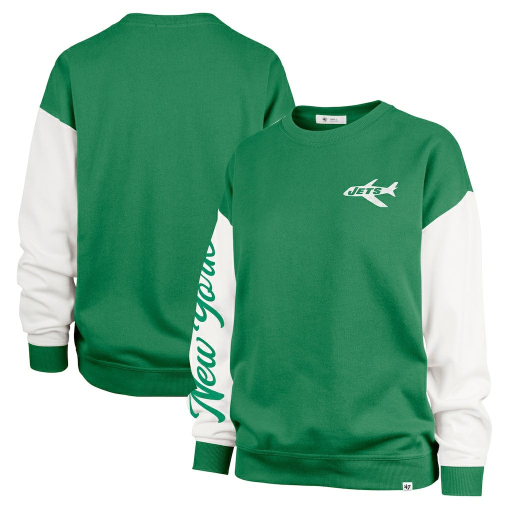 New York Jets '47 Women's Double Header Rise Andie Pullover Sweatshirt - Green sale