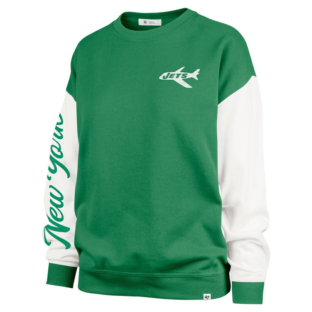 New York Jets '47 Women's Double Header Rise Andie Pullover Sweatshirt - Green sale