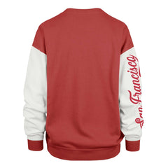 San Francisco 49ers '47 Women's Double Header Rise Andie Pullover Sweatshirt - Scarlet on sale