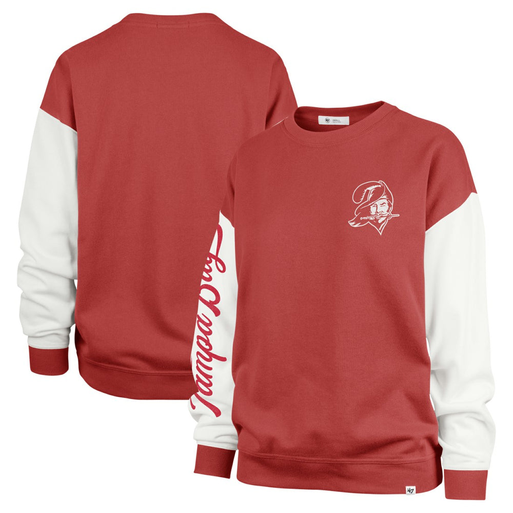 Tampa Bay Buccaneers '47 Women's Double Header Rise Andie Pullover Sweatshirt - Red sale