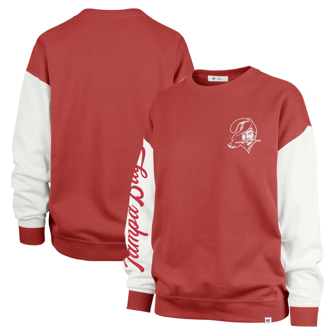 Tampa Bay Buccaneers '47 Women's Double Header Rise Andie Pullover Sweatshirt - Red sale