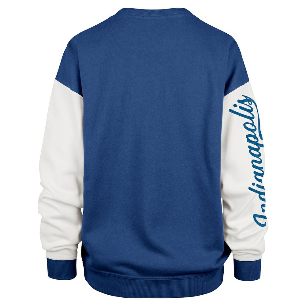 Indianapolis Colts '47 Women's Double Header Rise Andie Pullover Sweatshirt - Royal sale