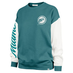 Miami Dolphins '47 Women's Double Header Rise Andie Pullover Sweatshirt - Aqua online