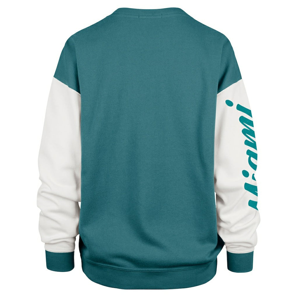 Miami Dolphins '47 Women's Double Header Rise Andie Pullover Sweatshirt - Aqua online