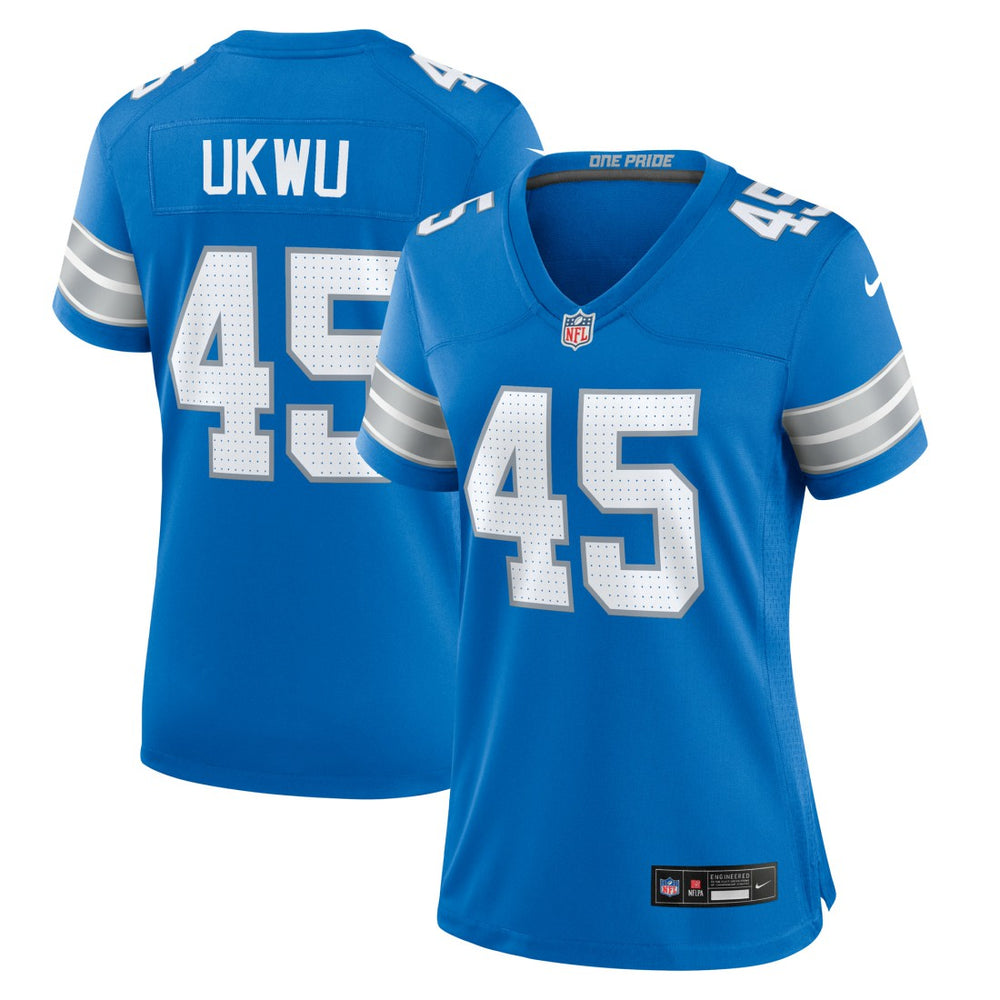 Isaac Ukwu Detroit Lions Women's Game Jersey - Blue for sale