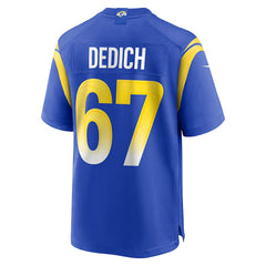 Justin Dedich Los Angeles Rams Game Jersey - Royal discount