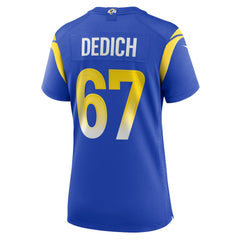 Justin Dedich Los Angeles Rams Women's Game Jersey - Royal sale
