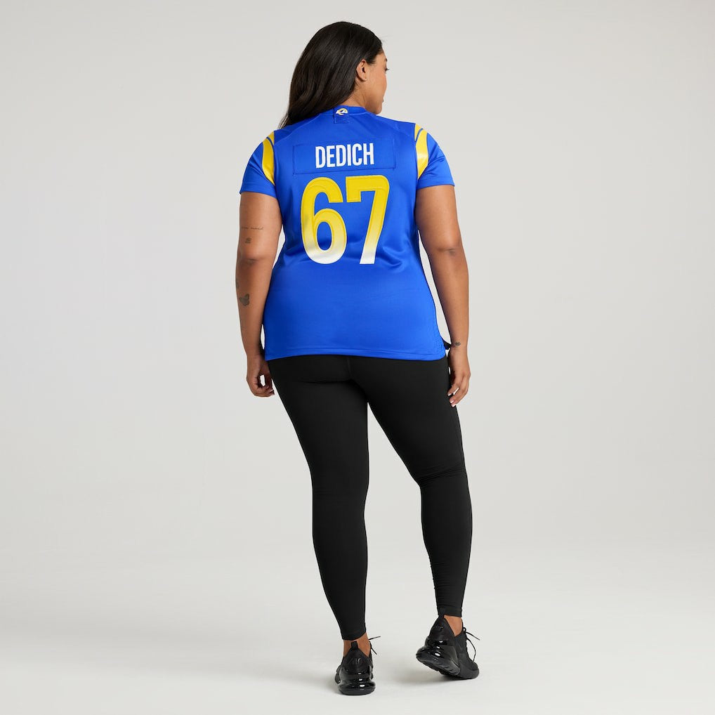 Justin Dedich Los Angeles Rams Women's Game Jersey - Royal sale