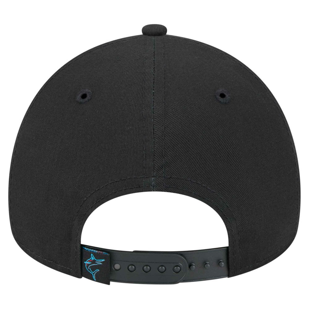 Miami Marlins 9FORTY A-Frame Adjustable Hat Black
