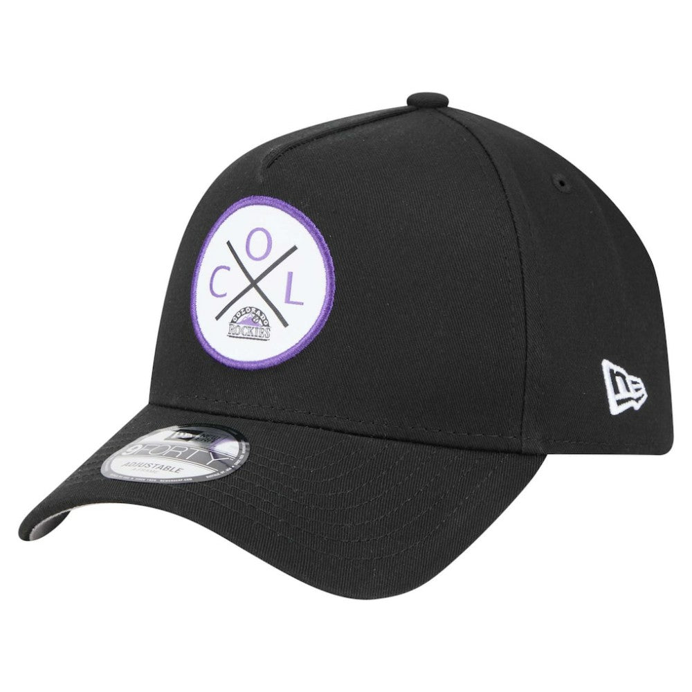 Colorado Rockies 9FORTY A-Frame Adjustable Hat Black