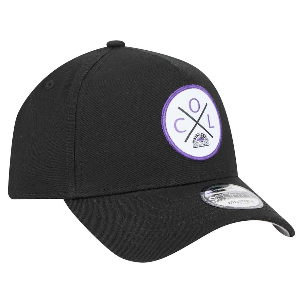 Colorado Rockies 9FORTY A-Frame Adjustable Hat Black