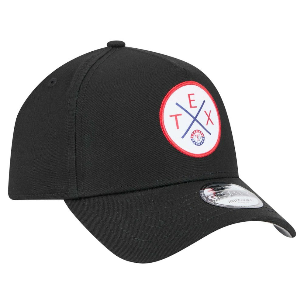 Texas Rangers 9FORTY A-Frame Adjustable Hat Black