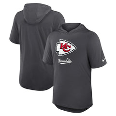 Kansas City Chiefs Tri-Blend Performance Hoodie T-Shirt - Anthracite on sale