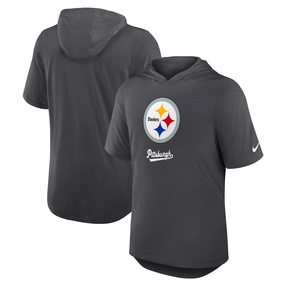 Pittsburgh Steelers Tri-Blend Performance Hoodie T-Shirt - Anthracite cheap