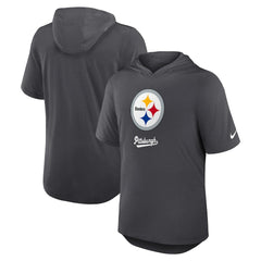 Pittsburgh Steelers Tri-Blend Performance Hoodie T-Shirt - Anthracite cheap