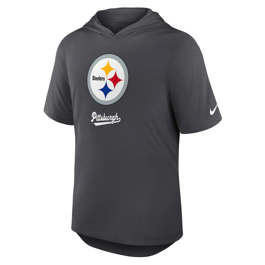 Pittsburgh Steelers Tri-Blend Performance Hoodie T-Shirt - Anthracite cheap