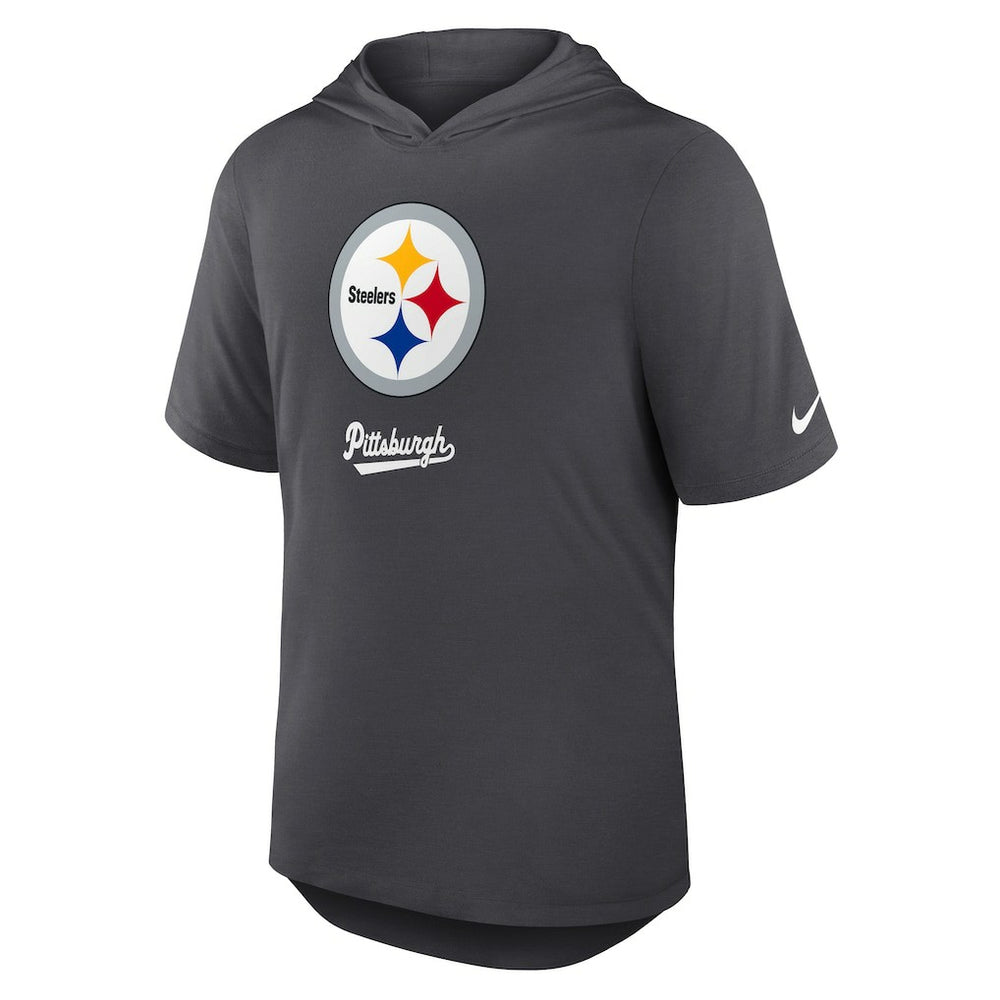 Pittsburgh Steelers Tri-Blend Performance Hoodie T-Shirt - Anthracite cheap