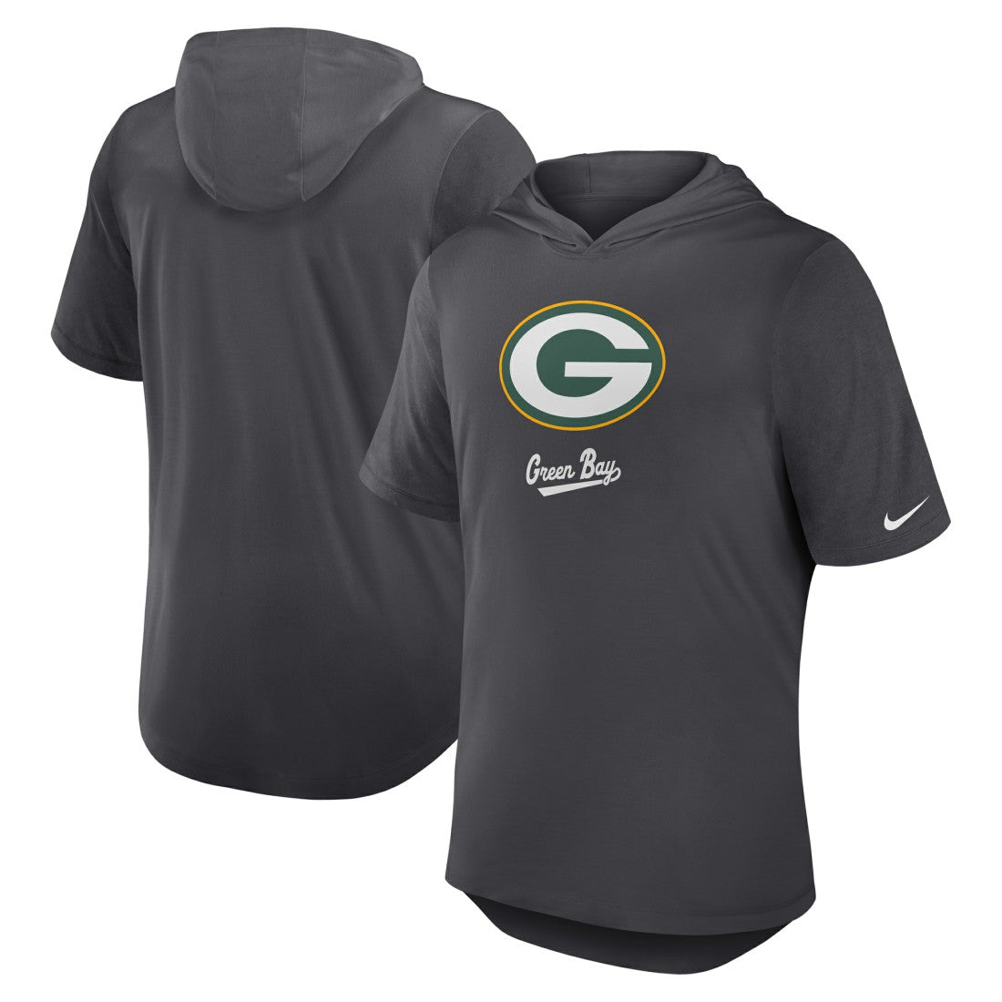 Green Bay Packers Tri-Blend Performance Hoodie T-Shirt - Anthracite sale