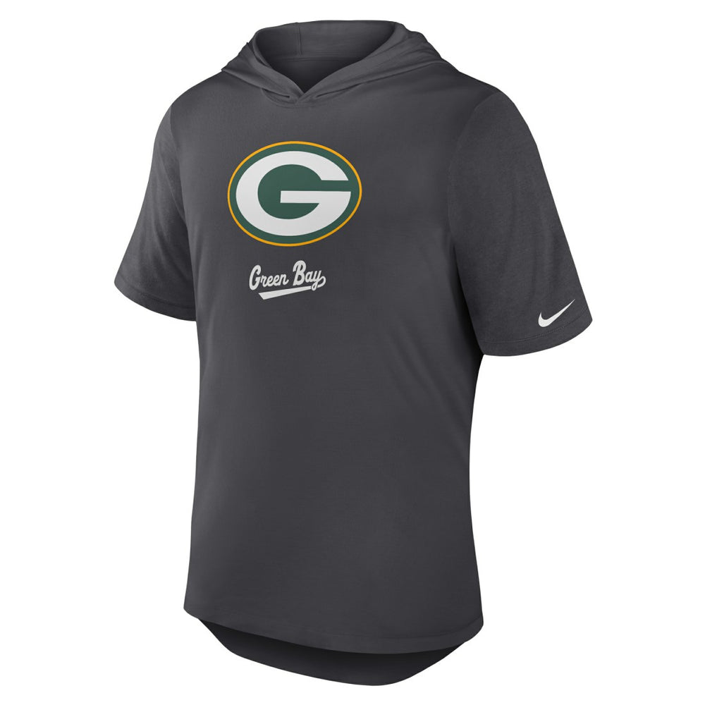 Green Bay Packers Tri-Blend Performance Hoodie T-Shirt - Anthracite sale