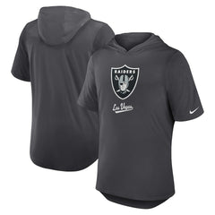 Las Vegas Raiders Tri-Blend Performance Hoodie T-Shirt - Anthracite on sale