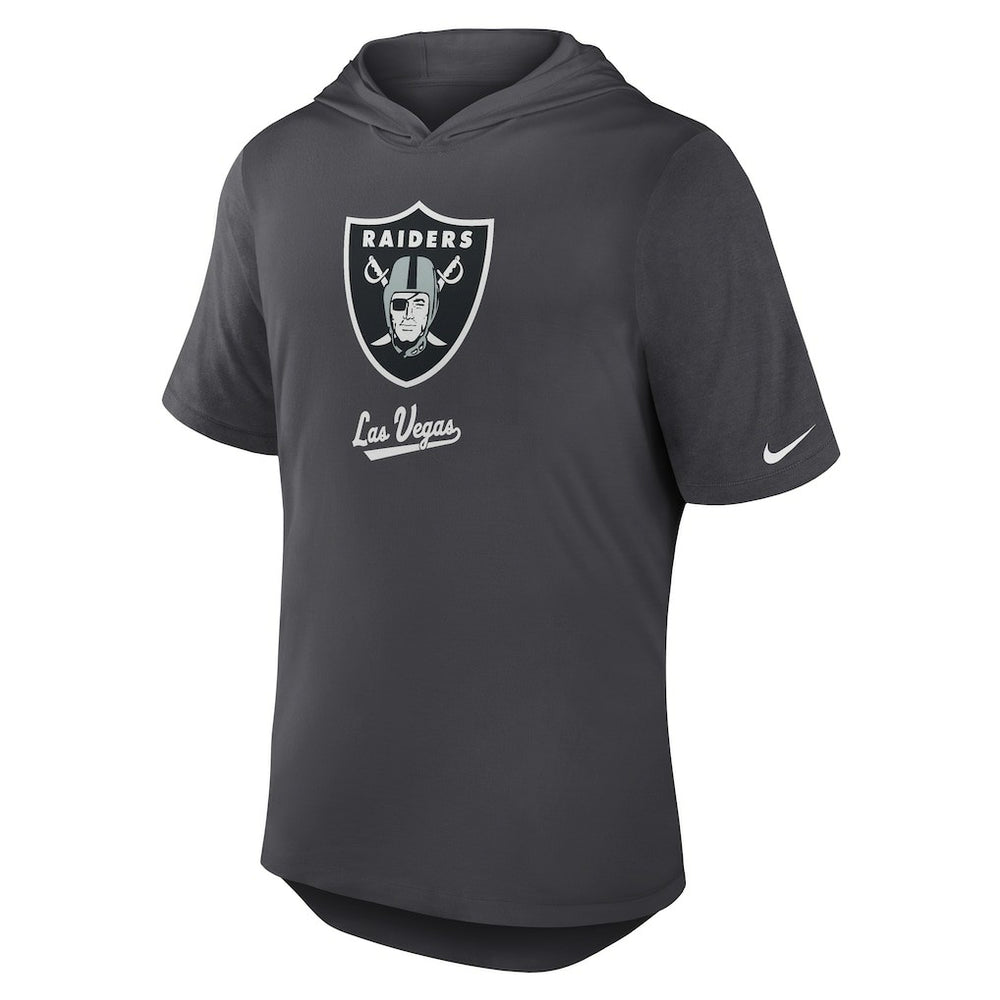 Las Vegas Raiders Tri-Blend Performance Hoodie T-Shirt - Anthracite on sale