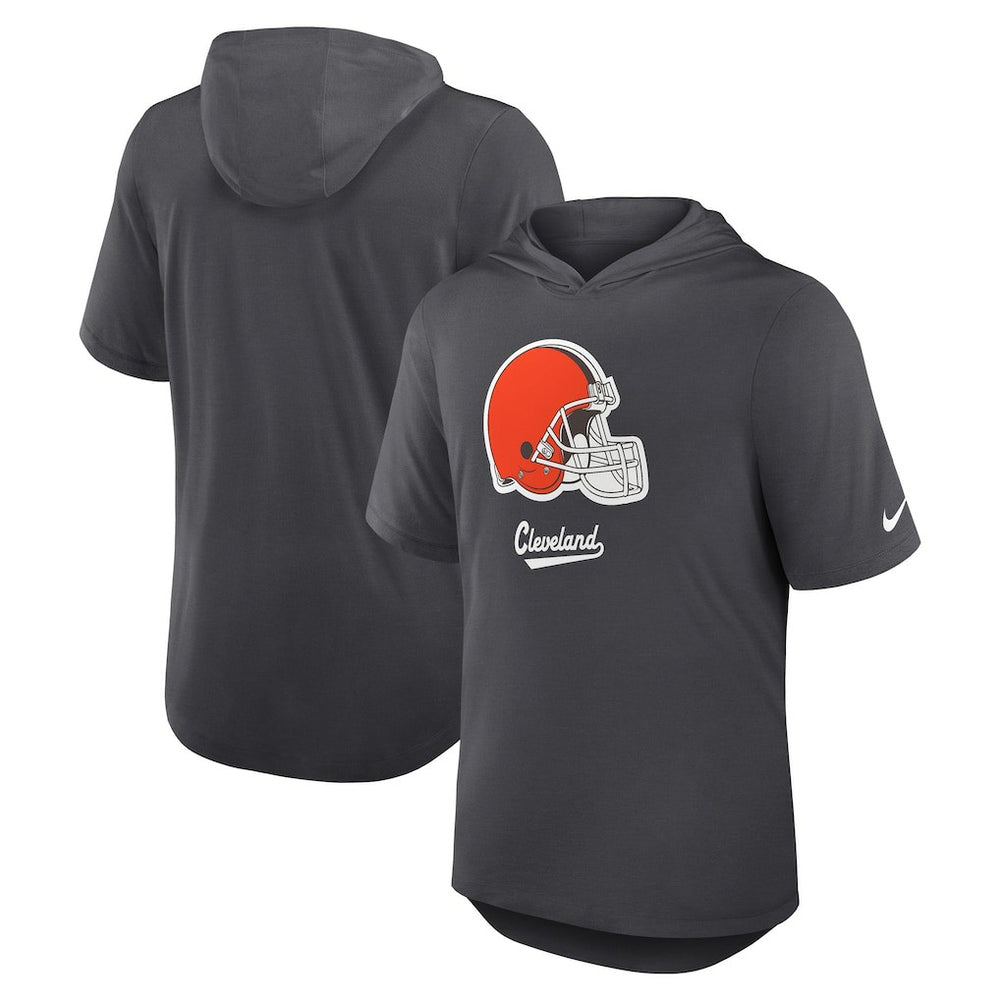Cleveland Browns Tri-Blend Performance Hoodie T-Shirt - Anthracite for sale