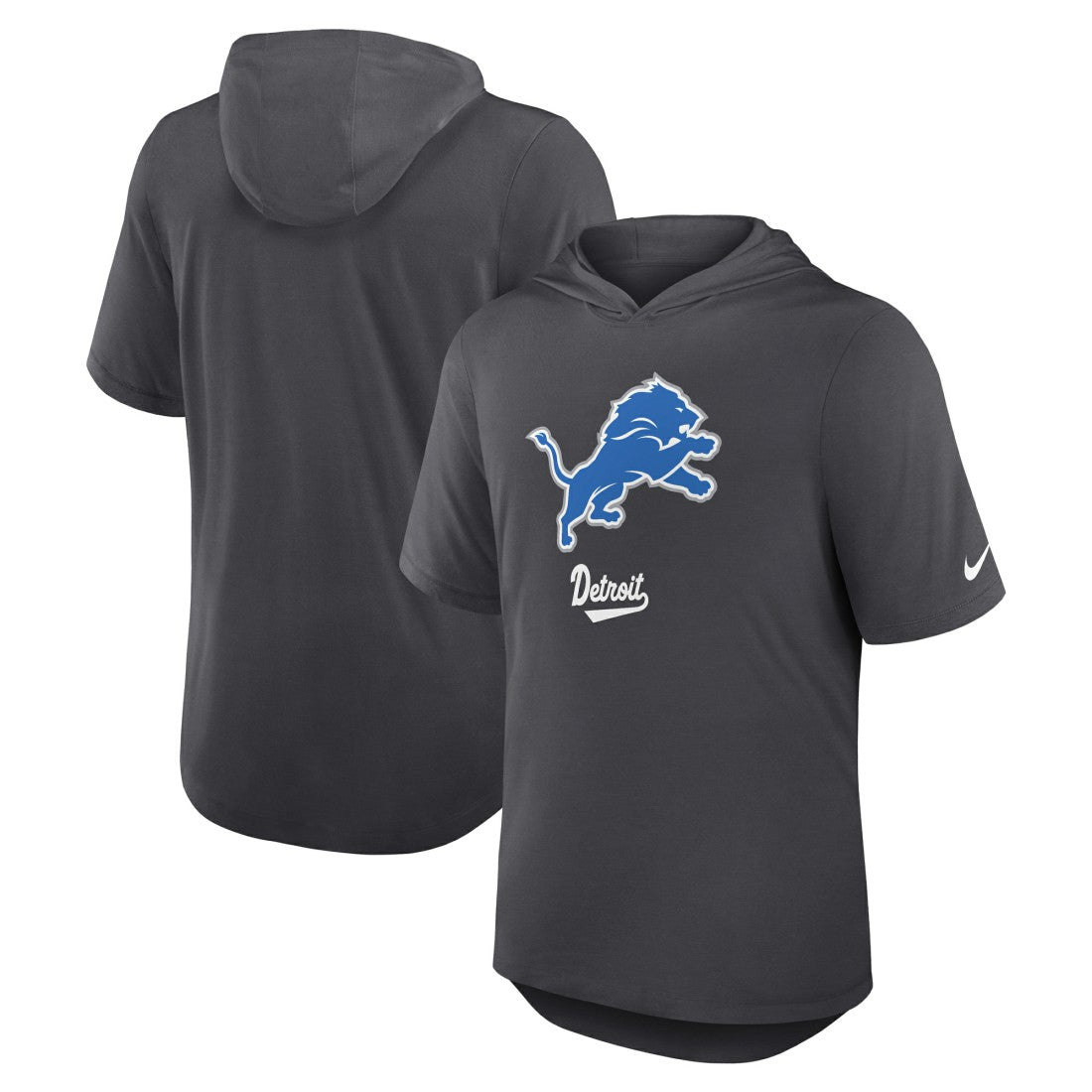 Detroit Lions Tri-Blend Performance Hoodie T-Shirt - Anthracite discount