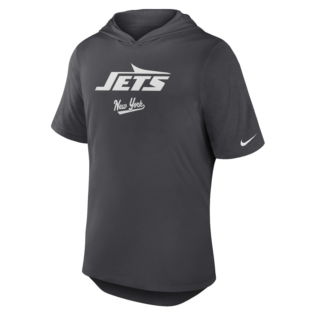 New York Jets Tri-Blend Performance Hoodie T-Shirt - Anthracite on sale