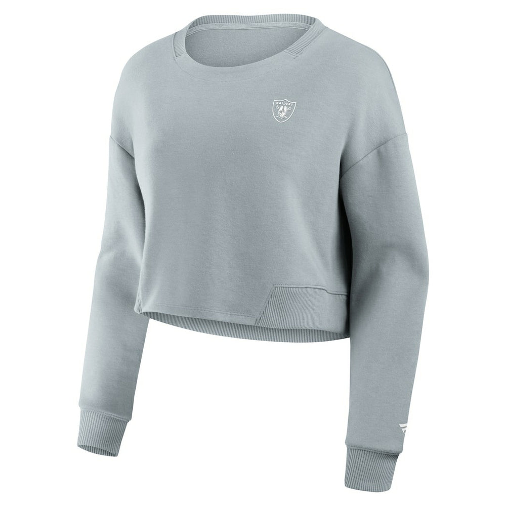 Las Vegas Raiders Women's Studio Tri-Blend Cropped Pullover Sweatshirt - Gray online