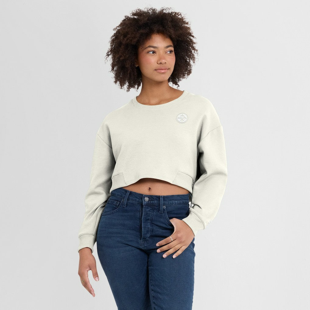 Pittsburgh Steelers Women's Studio Tri-Blend Cropped Pullover Sweatshirt - Cream online